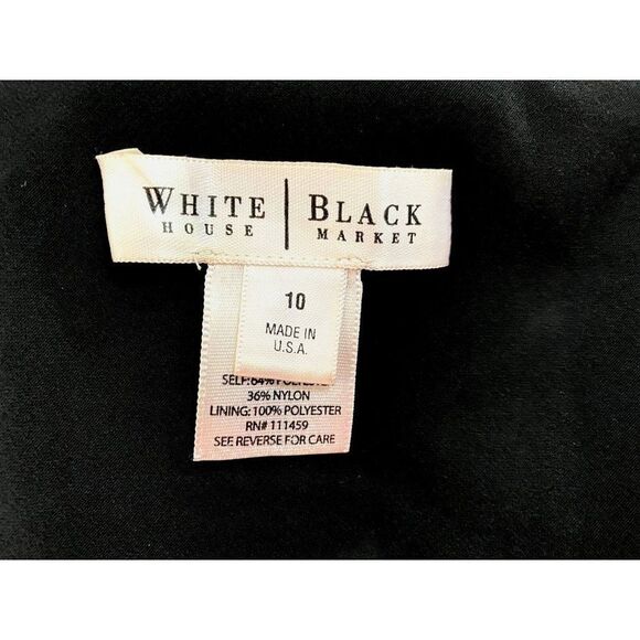 White House Black Market Sz 10 Black Crinkle Tiered Bubble Skirt Semi Sheer USA - Picture 4 of 4